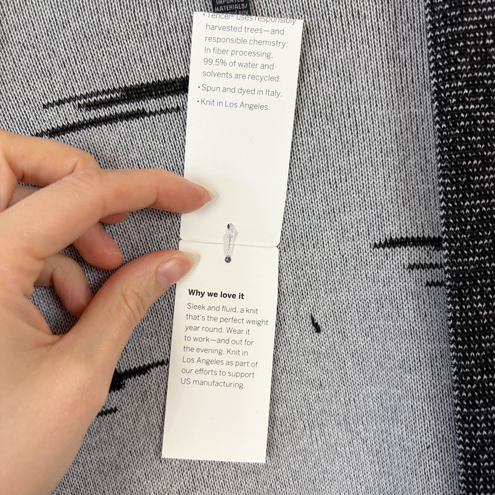 Eileen Fisher Black Kimono Cardigan Medium Open Sweater Pattern Office Knit - Picture 5 of 11